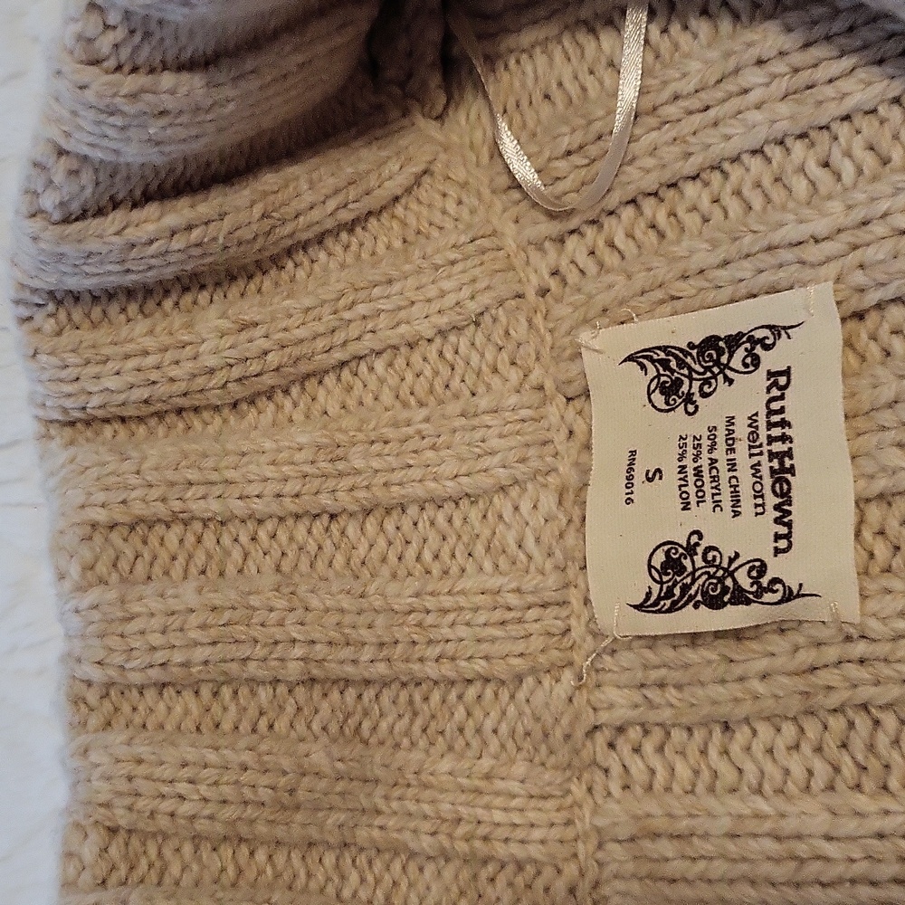Ruff Hewn Beige Fireside Cuddle Up Cable Knit Cardigan - Picture 10 of 11